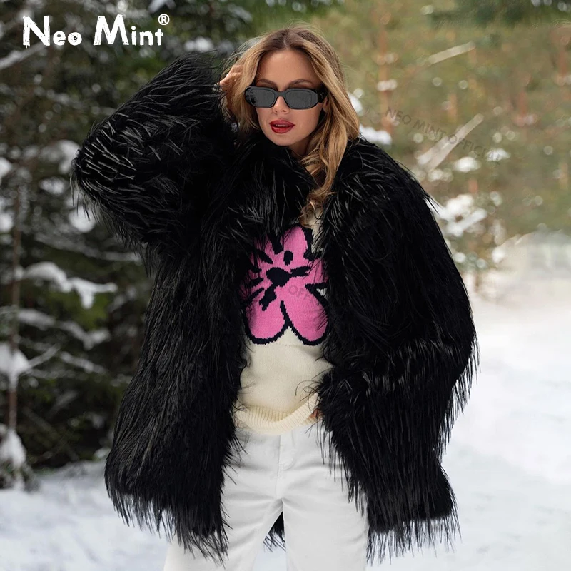 Streetwear Brand Jacket - Neo Mint 2024 hiver fourrure fausse