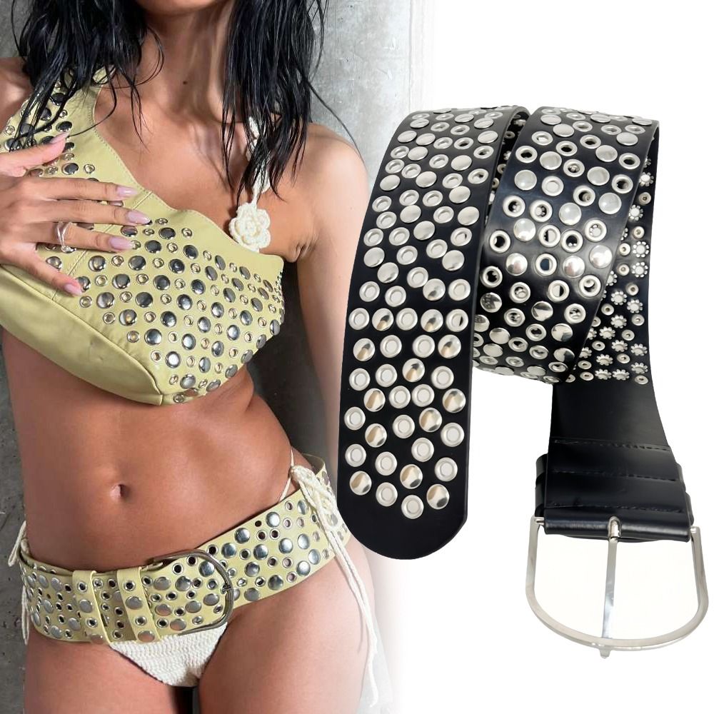 Streetwear Brand Belts - Ceinture large en PU style punk