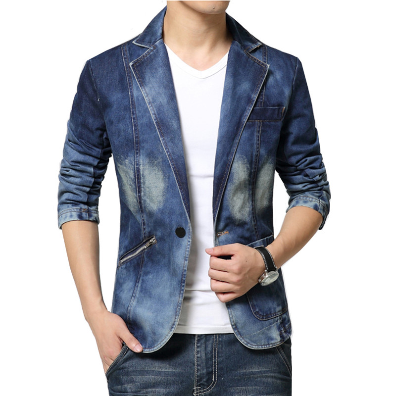 Streetwear Brand Jacket - Veste en jean slim pour homme,