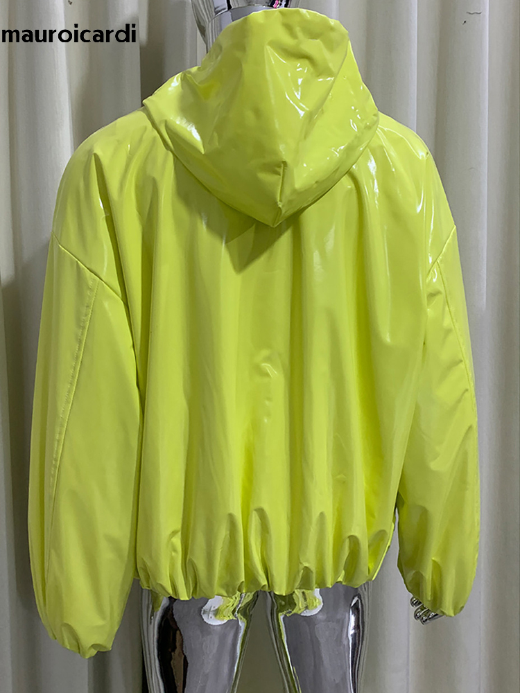 Streetwear Brand Jacket - Veste en cuir brillant surdimensionnée Mauroicardi