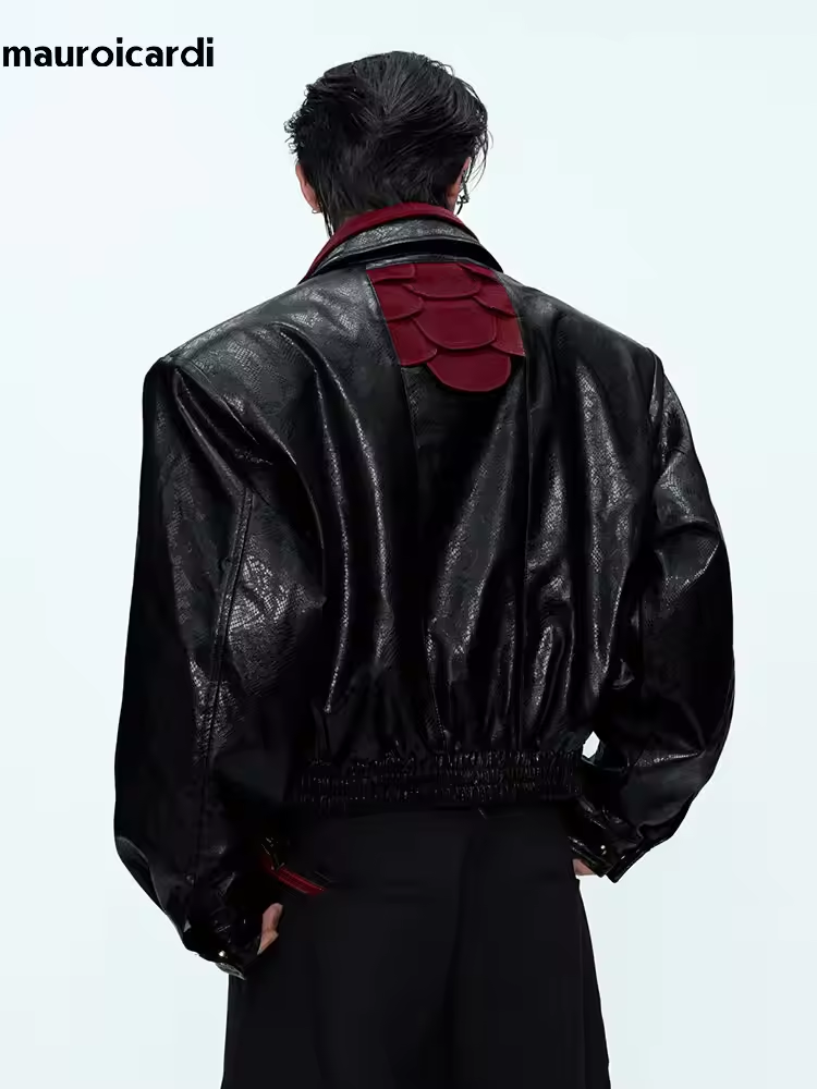 Streetwear Brand Jacket - Veste en cuir PU à imprimé
