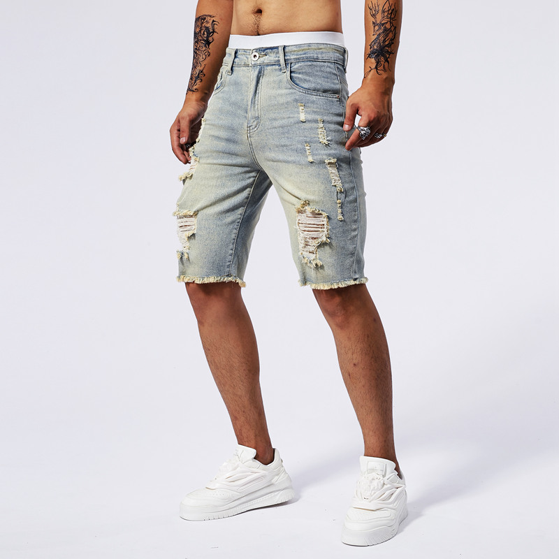 Short en Denim déchiré pour ho - Streetwear Brand Clothing avis et prix