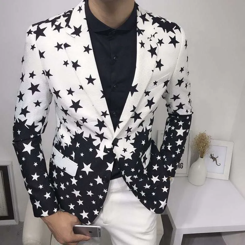 Blazers ajustés à imprimé étoi - Streetwear Brand Jacket avis et prix