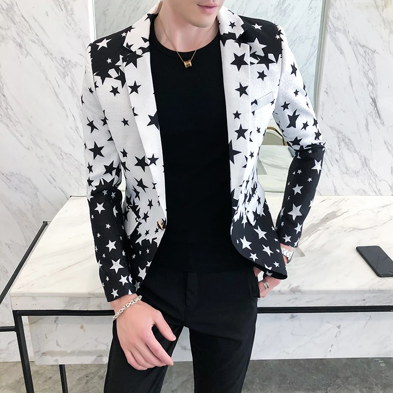 Blazers ajustés à imprimé étoi - Streetwear Brand Jacket avis et prix
