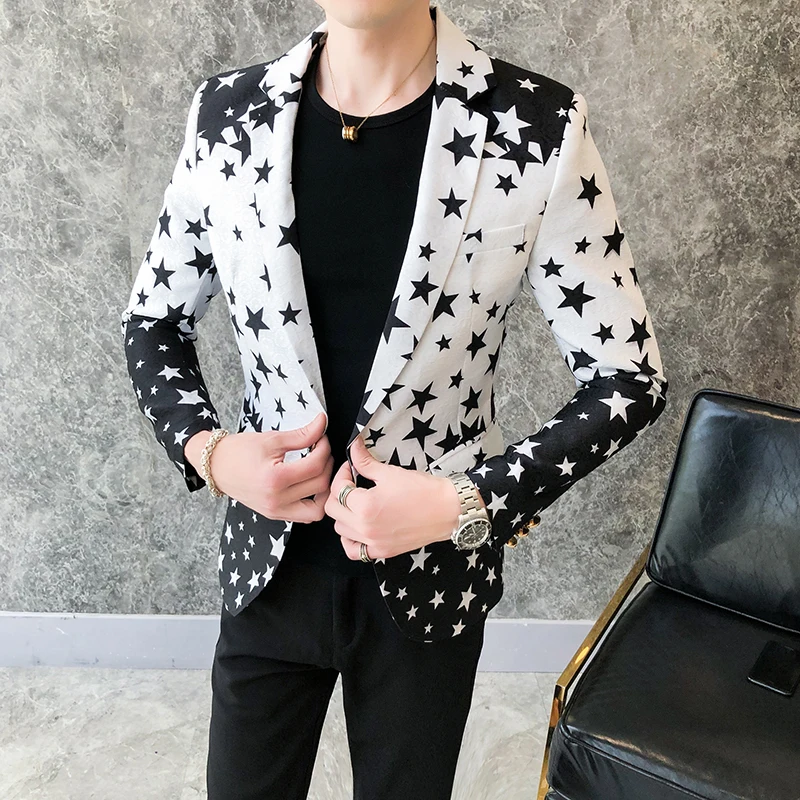 Blazers ajustés à imprimé étoi - Streetwear Brand Jacket avis et prix