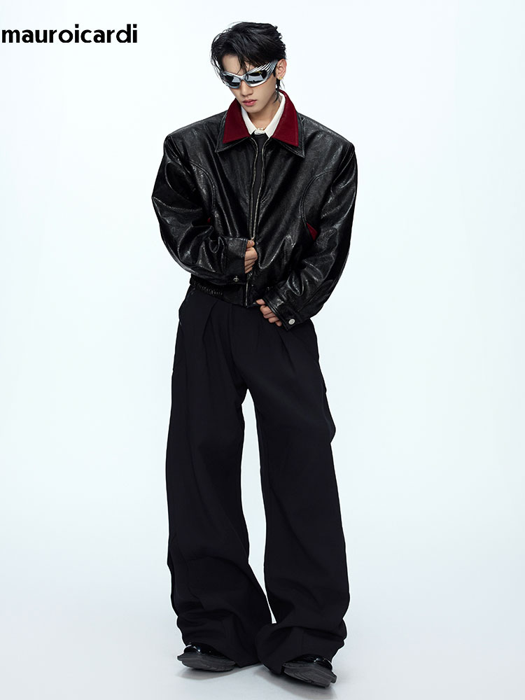 Veste en cuir PU à imprimé ser - Streetwear Brand Jacket avis et prix
