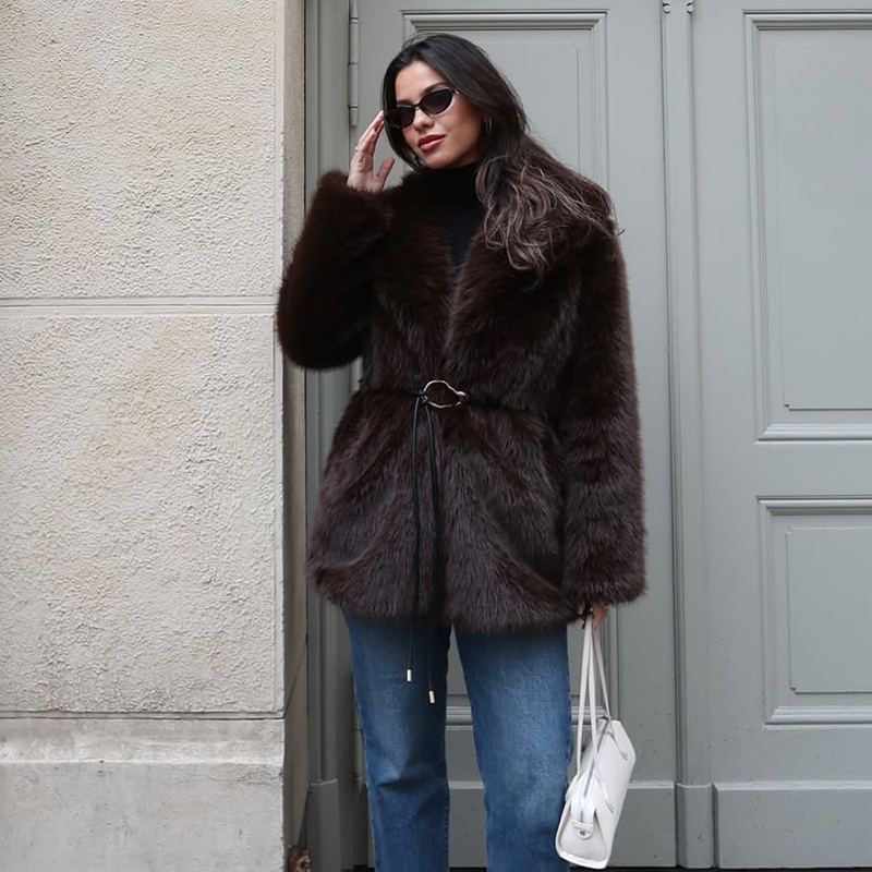Nouveau Manteau Long en Fausse - Streetwear Brand Belts avis et prix