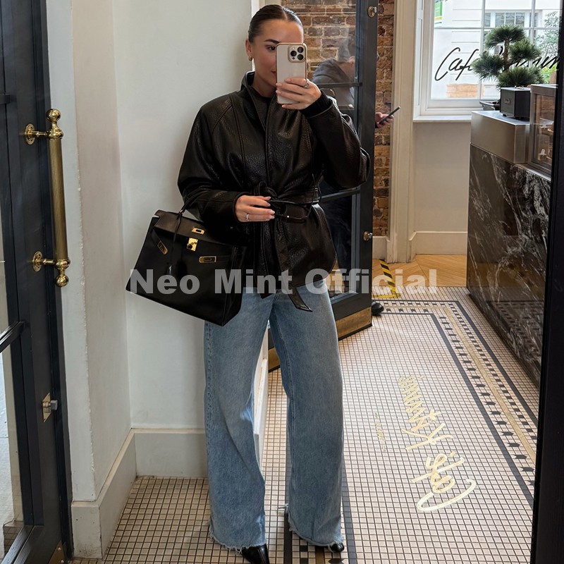 Manteau en similicuir noir ten - Streetwear Brand Jacket avis et prix