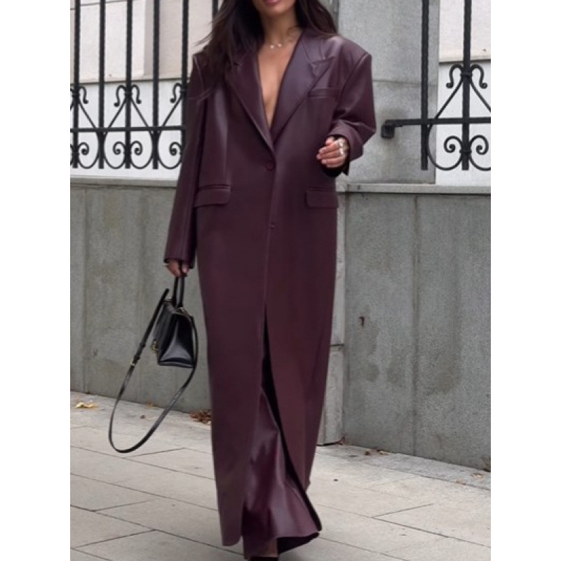 Veste longue en cuir Pu pour f - Streetwear Brand Belts avis et prix